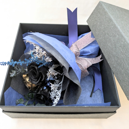 プリザーブドフラワー／黒薔薇の魔法発動中シリーズ／ミニ黒薔薇と