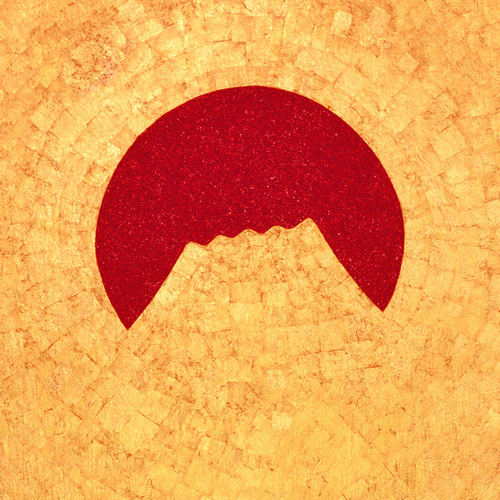 石川県産金箔三号色(純金95.79%)○『太陽と金の富士図』△がん 石川県産金箔三号色(純金95.79%)○『太陽と金の富士図』△がん