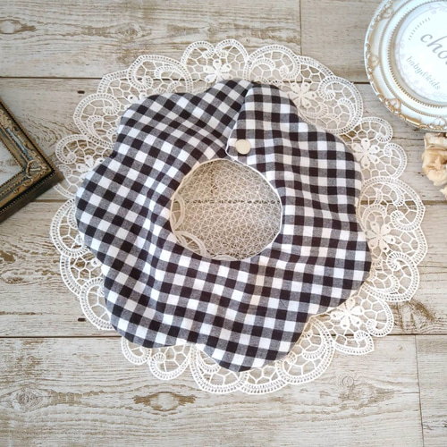 まんまるスタイ&カボチャパンツ(モノクロチェック) まんまるスタイ&カボチャパンツ(モノクロチェック)