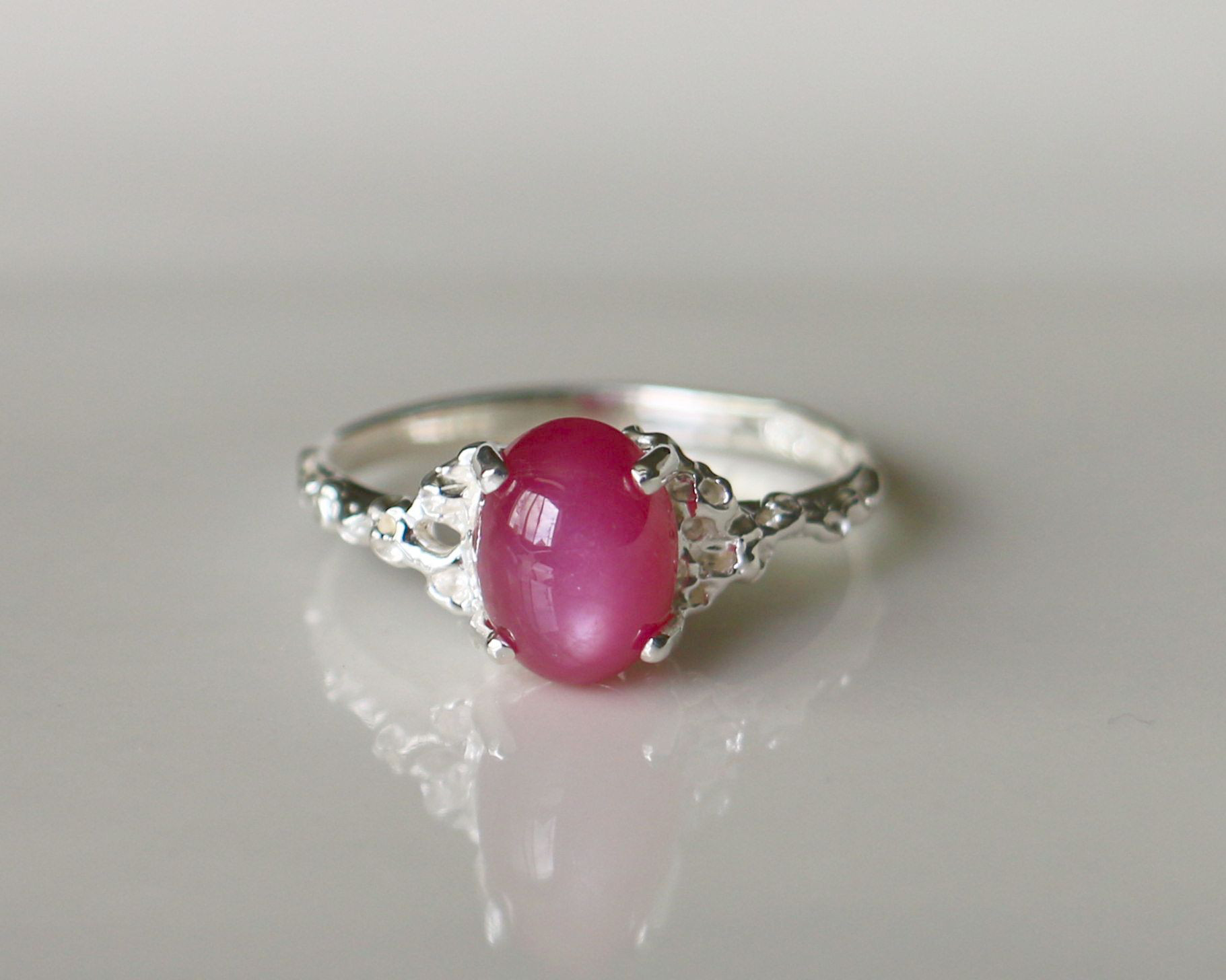 天然石　ルビー　silver　リング　16.5号