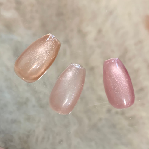 ネイルチップ　ニュアンス　ぷっくりフラワー　マグネット　ブライダルネイル　成人式 ご注文専用】 ニュアンスネイル ぷっくりフラワーネイル