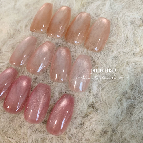 【003】ネイルチップ マグネットネイル ニュアンス 春 ピンク シンプル 003】ネイルチップ マグネットネイル ニュアンス 春 ピンク シンプル