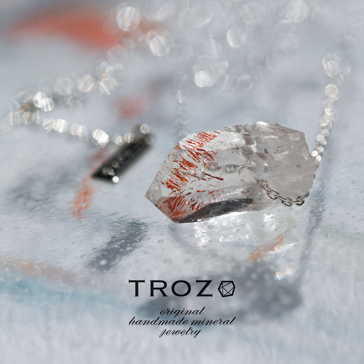 【039 Heat Collection】 レピドクロサイトインクォーツ 鉱物原石 ネックレス 天然石 アクセサリー