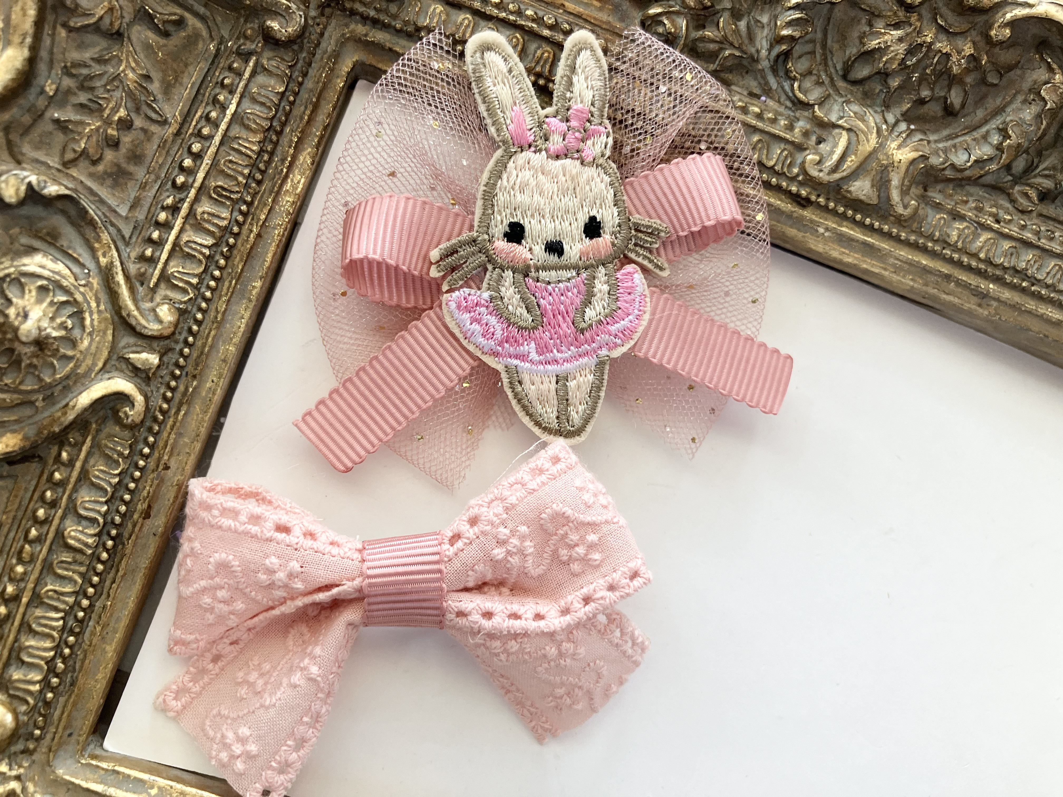 SALE♡handmade♡♡ふわふわリボンツインクリップ くすみピンク くすみピンク SALE♡handmade♡♡ふわふわリボンツインクリップ