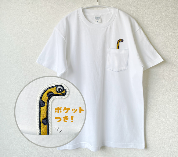 ポケット刺繍tシャツ 半袖 A倉庫]＜男女兼用サイズ＞ バック