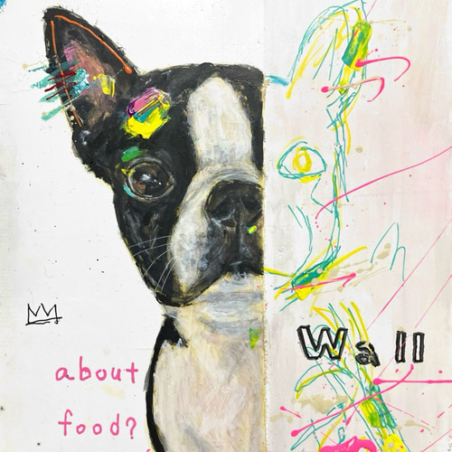 ボストンテリア 犬 現代アート 絵画 【壁に耳あり障子にメアリー