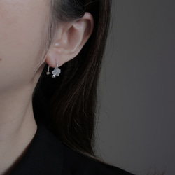 925純銀 馬蹄形 原礦白水晶 鎖珠 轉珠 耳環 免費送禮包裝 第7張的照片