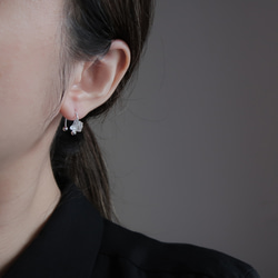 925純銀 馬蹄形 原礦白水晶 鎖珠 轉珠 耳環 免費送禮包裝 第6張的照片