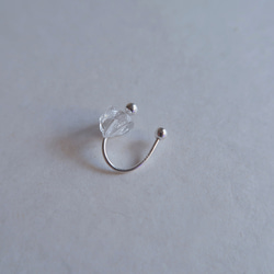 925純銀 馬蹄形 原礦白水晶 鎖珠 轉珠 耳環 免費送禮包裝 第2張的照片