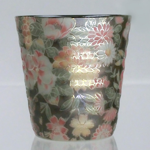 HYC-7007A 光友禅 ペアカップ【日本製 美濃焼】ロック 花柄