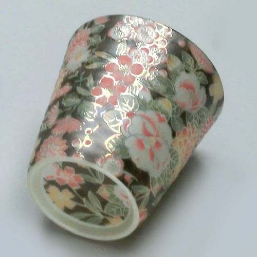 HYC-7007A 光友禅 ペアカップ【日本製 美濃焼】ロック 花柄 ラスター