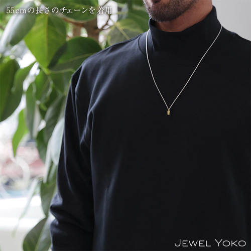 K18ネックレス】cube シルバーチェーン コンビネックレス メンズ