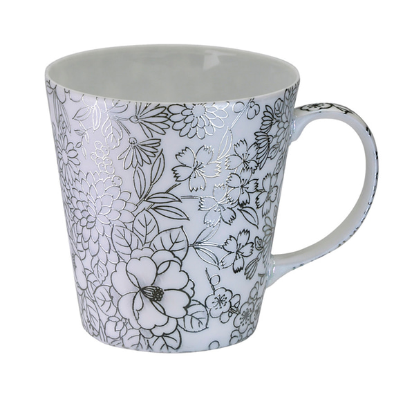 高脚陶器カップ 花柄 4e253d0df12f430bc9d514f00b153e