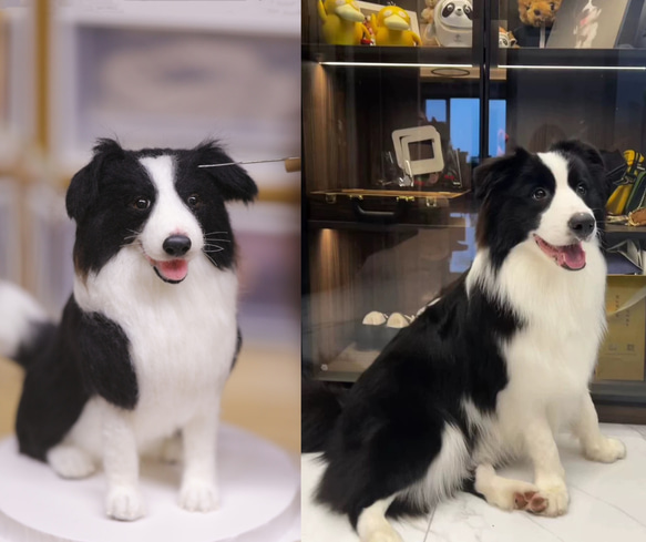 【オーダーメイドペット】羊毛フェルト、うちの子　犬ぬいぐるみ、フェルト犬、羊毛犬、肖像画、犬猫人形 プレゼントやギフトに 100% 模様