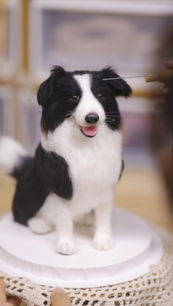 【オーダーメイドペット】羊毛フェルト、うちの子　犬ぬいぐるみ、フェルト犬、羊毛犬、肖像画、犬猫人形 プレゼントやギフトに 100% 模様