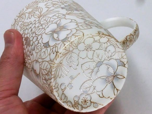 HYM-7007B　光友禅　うすづくりペアマグ　金黒【日本製　美濃焼】花柄　ラスター 父母の日　ギフト 人気・おすすめ｜売れ筋商品・話題商品におすすめ コスパ重視 安心配送 スピーディーにお届け