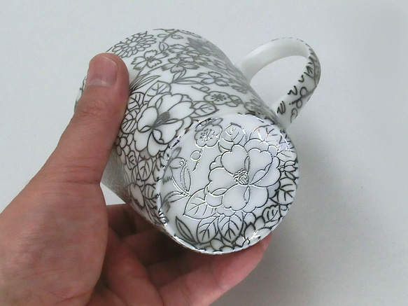 HYM-7007B　光友禅　うすづくりペアマグ　金黒【日本製　美濃焼】花柄　ラスター 父母の日　ギフト 人気・おすすめ｜売れ筋商品・話題商品におすすめ コスパ重視 安心配送 スピーディーにお届け
