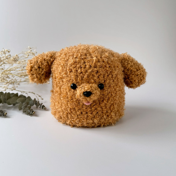 ふわふわワンちゃんの骨壷カバー（茶色）【3.5寸/4寸】 骨壺