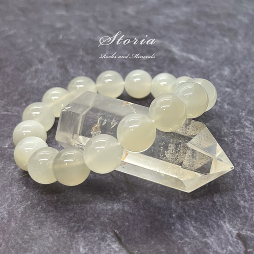12mm タンザニア産 ホワイト ムーンストーン（月長石）ブレスレット