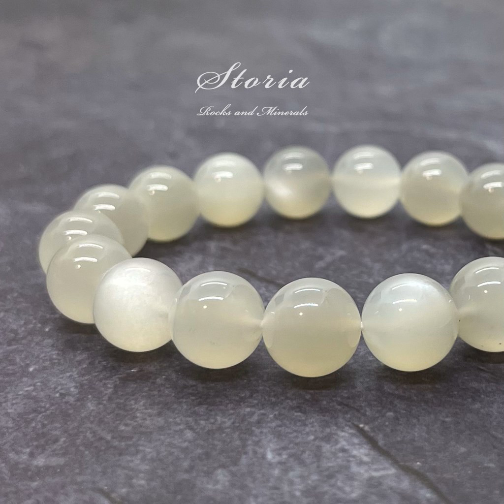 12mm タンザニア産 ホワイト ムーンストーン（月長石）ブレスレット
