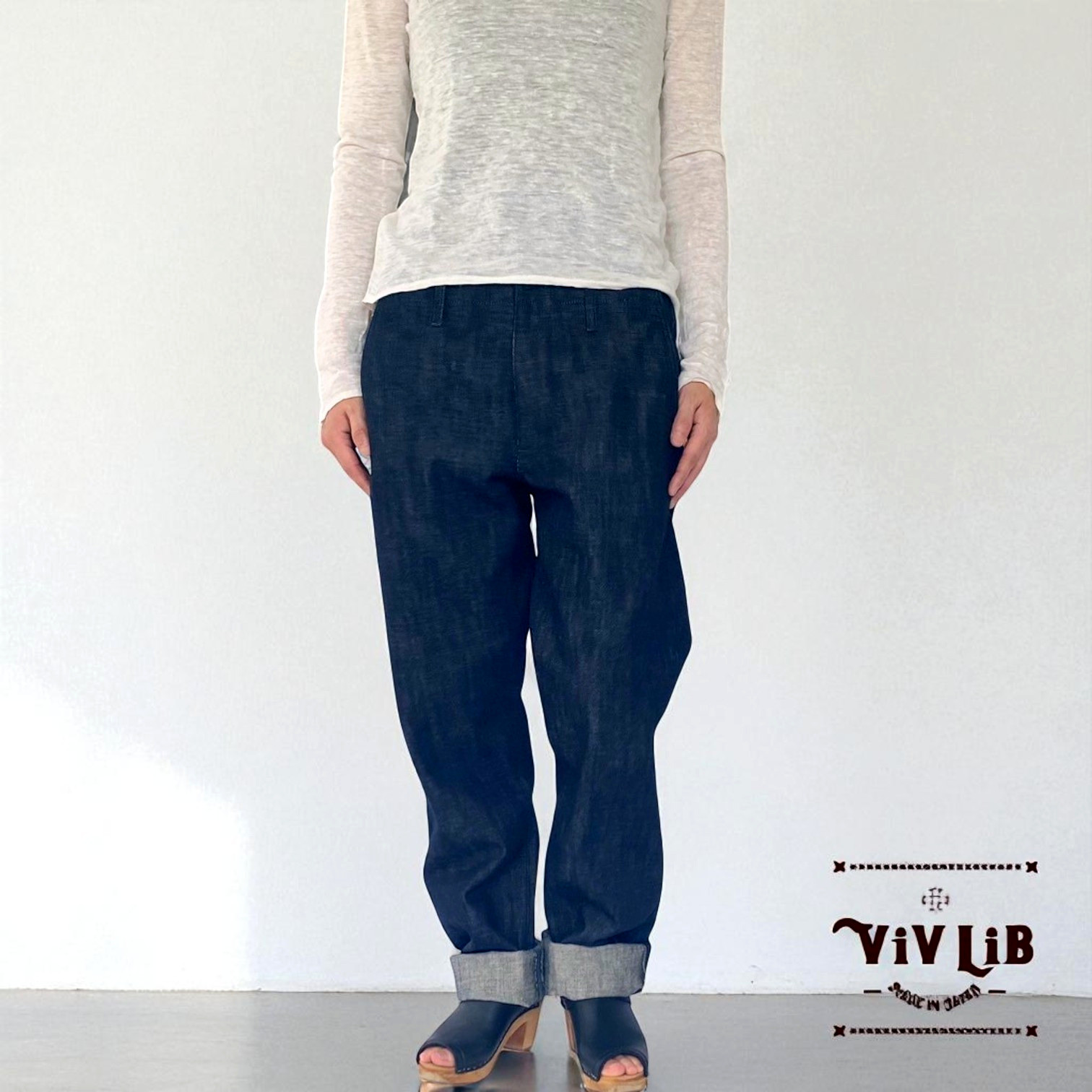 男女兼用/本藍デニム/チノフィットセルビッチデニムパンツ〈定番ライン〉