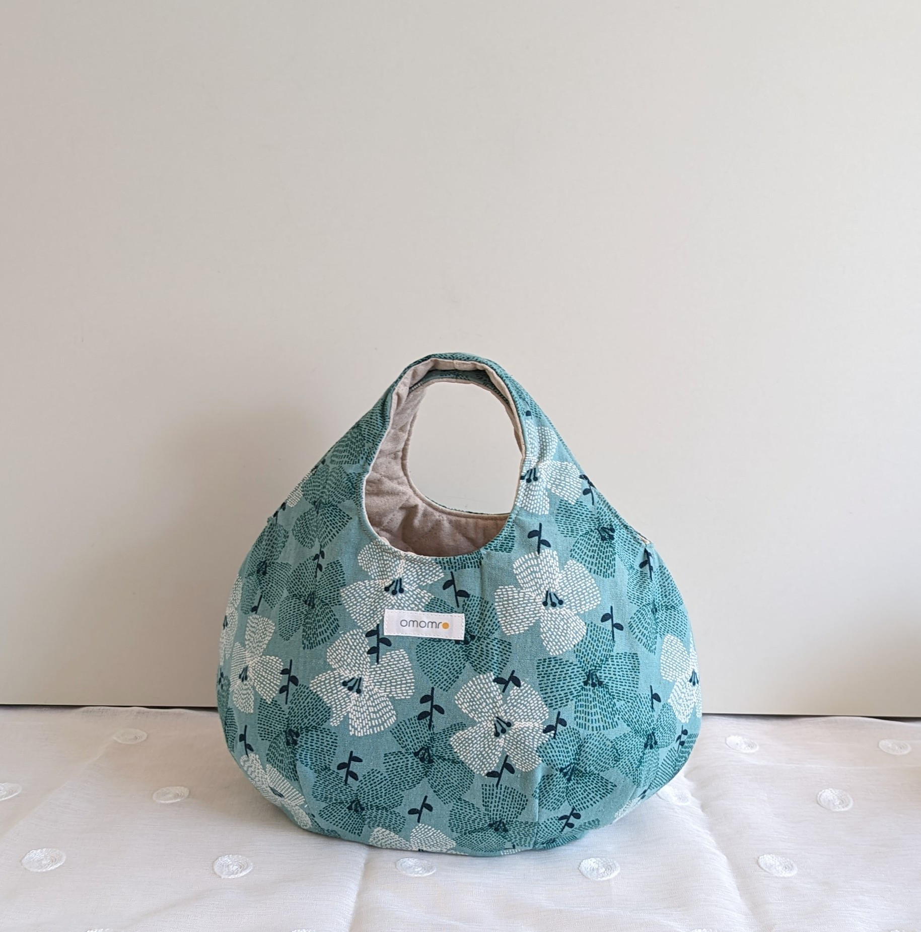 グレージュ ハンドメイド 丸底トートバッグ ころりんバッグ 2個まとめ買い
