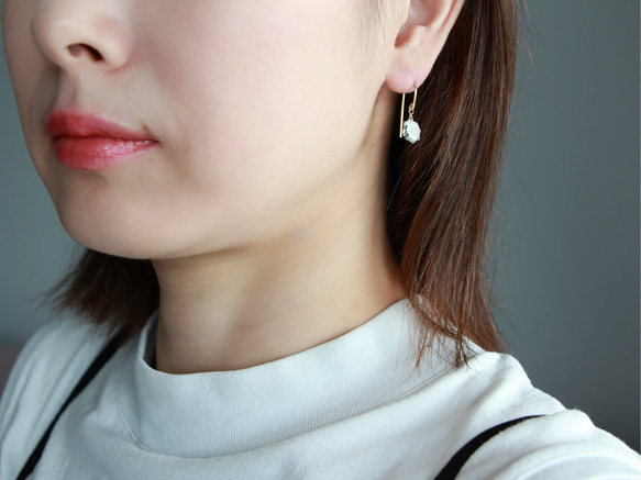 14kgf- green amesyst 耳環 第7張的照片