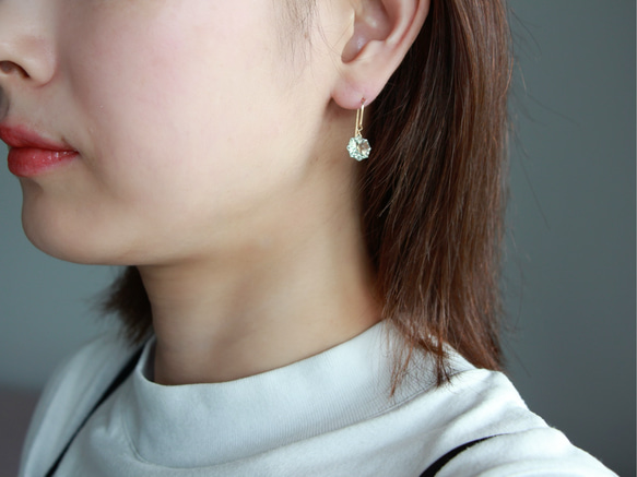 14kgf- green amesyst 耳環 第6張的照片