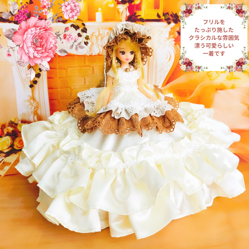 リカちゃんの服 ハンドメイド♡春色のドレス♡ お値下げ 5000円→3000円 リカちゃんサイズ ドレス 手作り 桜色