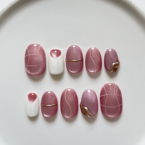 ㊳ ネイルチップ ニュアンスネイル 微粒子 マグネットネイル