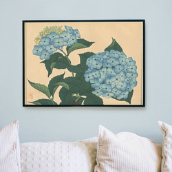 A1/ 防水ポスター/ アートポスター/浮世絵　和モダン/日本製高品質 鬼灯と雀の花鳥図日本画アートポスター☆和モダン浮世絵和室☆ハガキ2L