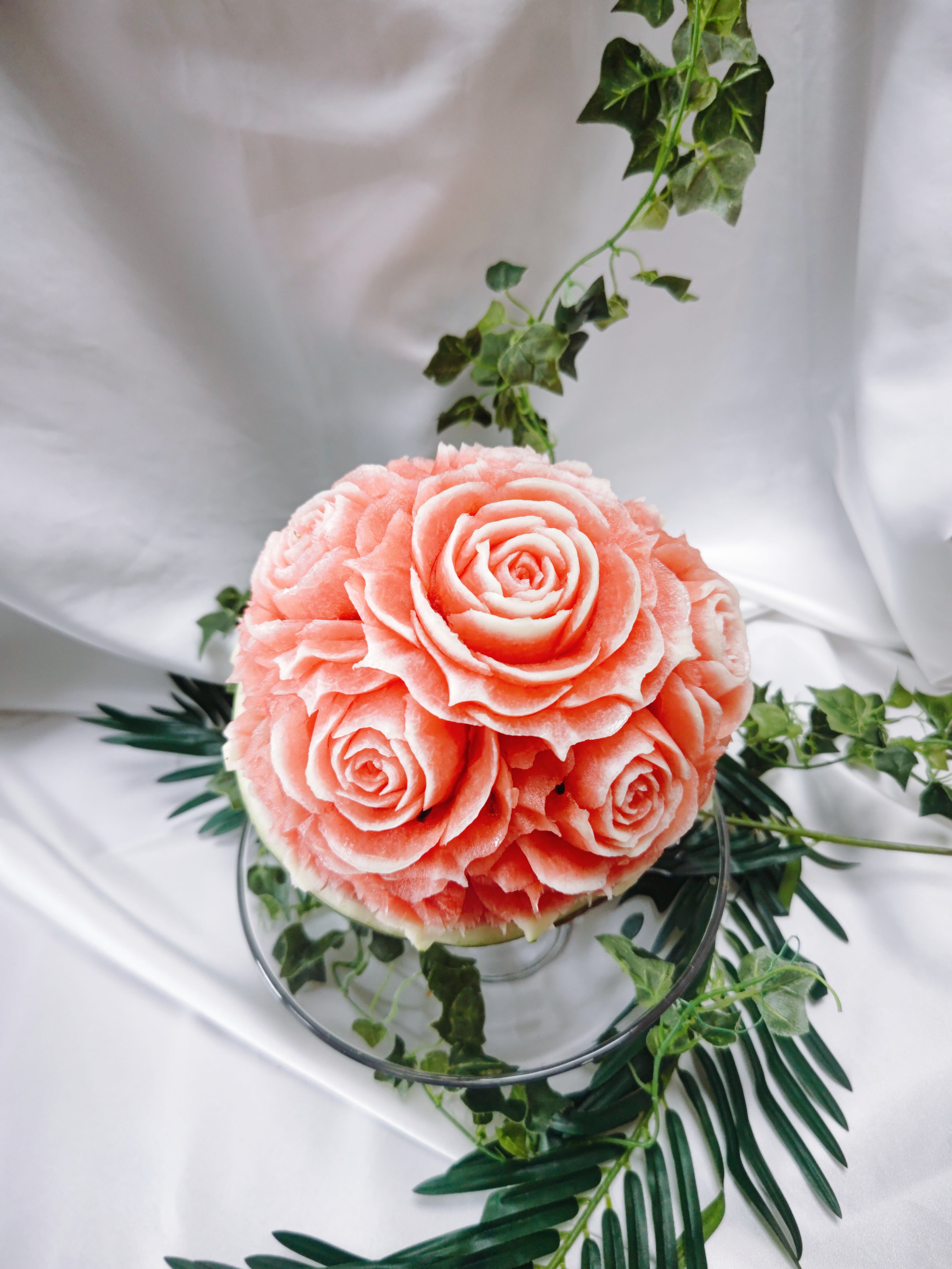 薔薇 フルーツカービング  スイカ  ギフト  プレゼント  母の日  父の日  フルーツ  ウエディング