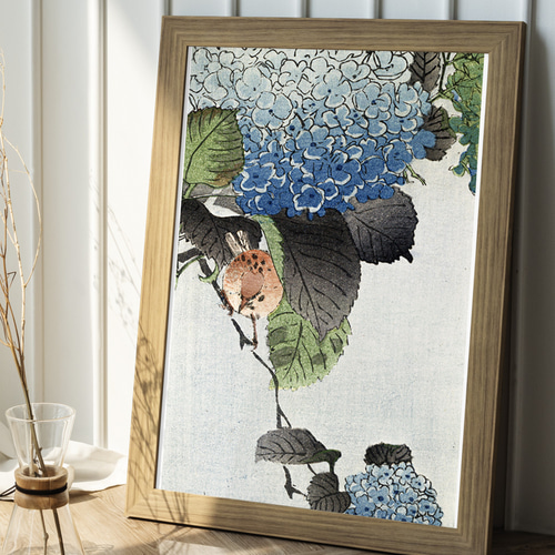 絵画　紫陽花と唐辛子　水彩画　お見本 絵画 紫陽花と唐辛子 水彩画 お見本