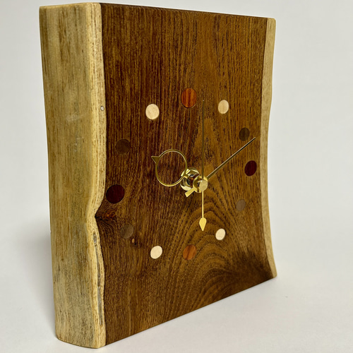 MoCLOCK】エンジュの時計 カラフルなインデックス 壁掛OK 掛け時計