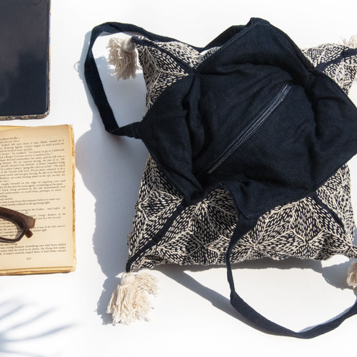 手縫い純綿サイドバックパック/刺繍クロスボディバッグ/刺繍ショルダー