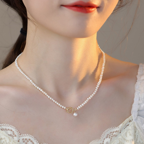 天然 真珠 パール ネックレス 可愛い オシャレ ネックレス サン宝石 通販 首飾り アクセサリー サンホ NL-0532