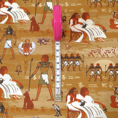 韓国製 エジプト壁絵 ピラミッド エジプト美術パターン 生地