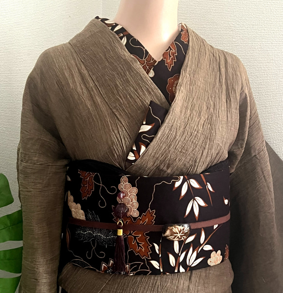 ジャワ更紗名古屋帯 和装小物（帯・半襟） 創作帯「蒼月」 通販  