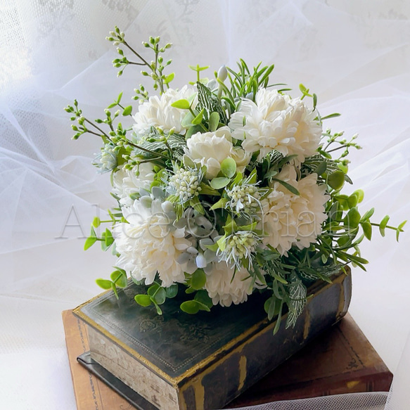 Amazon｜misaki ウエディングブーケ ブートニア 造花 花嫁ブーケ