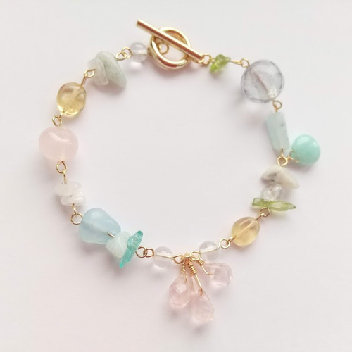 カラフルな天然石ブレスレットオーダー