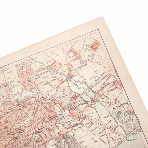 フランス マルセイユ アンティークマップ 古地図 ヴィンテージ