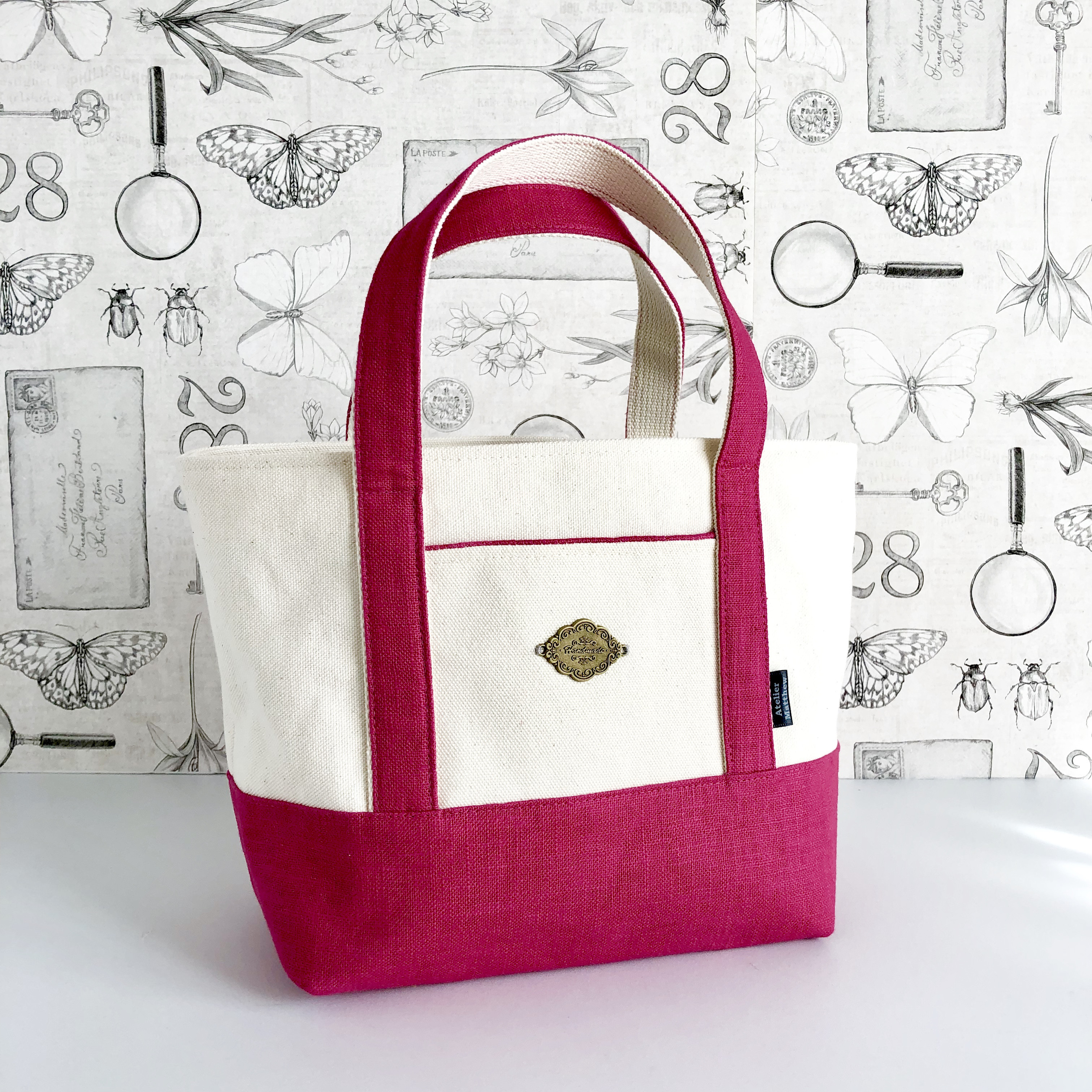素敵な帆布のトートバッグ・マゼンタピンク/Sサイズ