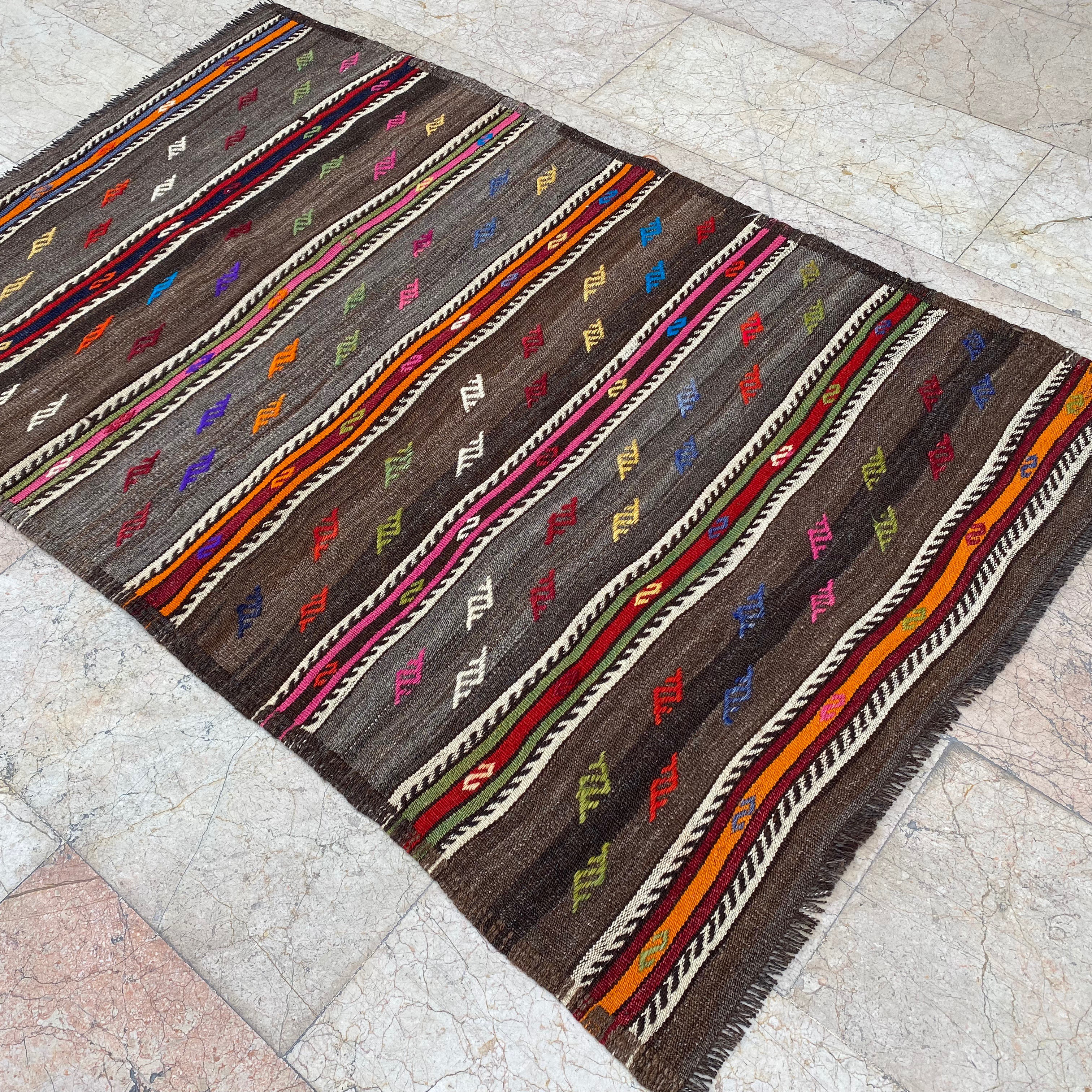 オールドキリム トルコ 手織り ヴィンテージ ラグ 145x95cm