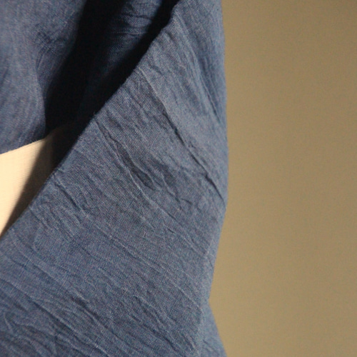 ◇小千谷ちぢみ 夏の大人の贅沢☆暗めの紺色ざっくりとした風を通す