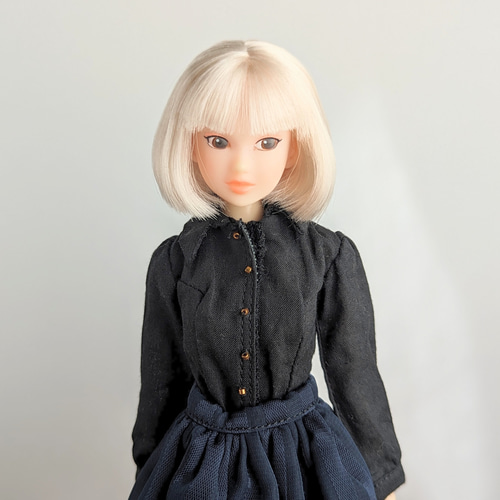 1125【momokoDOLLシャツ】黒のシャツ※1/6ドール服 その他人形 1125【momokoDOLLシャツ】黒のシャツ※1/6ドール服 その他人形