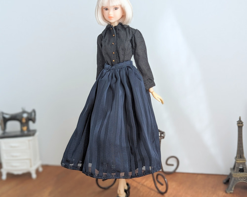 1125【momokoDOLLシャツ】黒のシャツ※1/6ドール服 その他人形 kinoko
