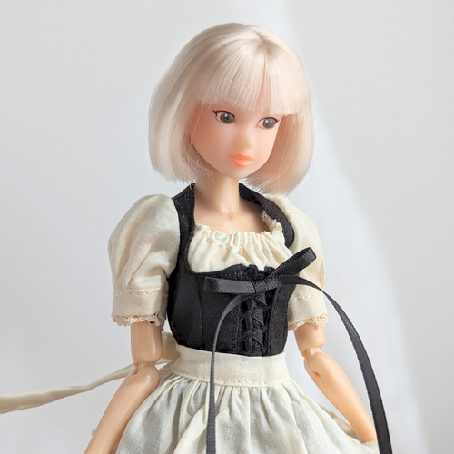1126【momokoDOLL ワンピース】黒のディアンドル風ワンピース 1126【momokoDOLL ワンピース】黒のディアンドル風ワンピース