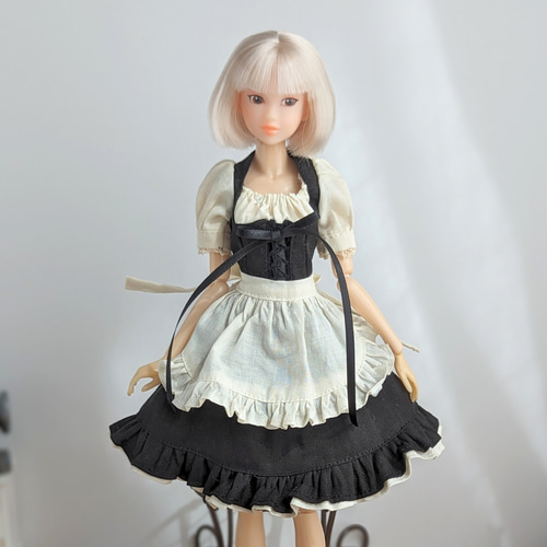 1126【momokoDOLL ワンピース】黒のディアンドル風ワンピース 1126【momokoDOLL ワンピース】黒のディアンドル風ワンピース