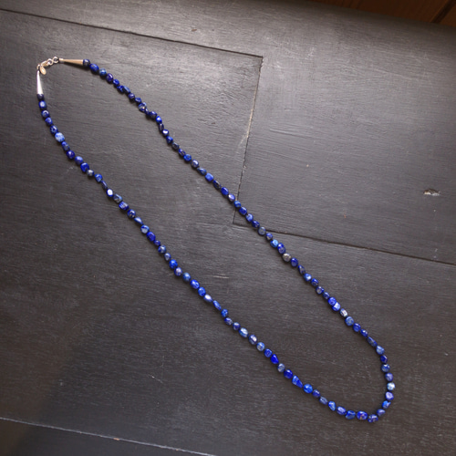 ラピスラズリネックレスオールノット仕上げ silver925ロングネックレス  