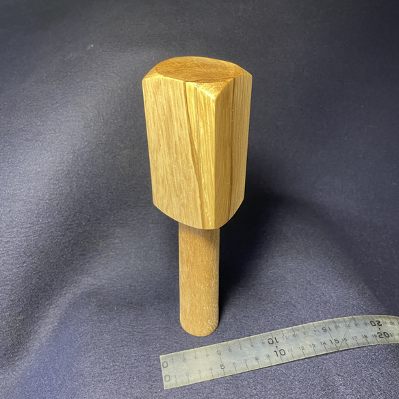 トークセン 木槌セット （木彫 小さめ原始木槌(樫•QH375) 375g